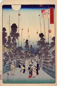 諸国名所百景　東都青山百人町　星燈籠